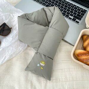 Gray Cartoon Print Scarf